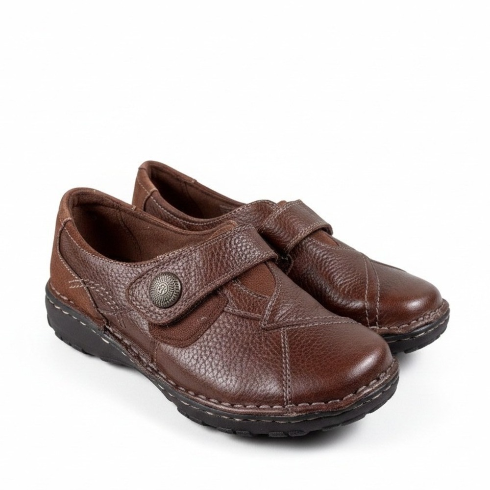 Earth Origins Evelyn Brown Leather Mary Jane Comfort Shoes Women Size 6W Walking